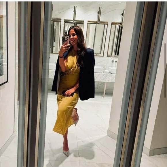 🌺ZARA NWT LINEN 2024 COLLECTION HALTER DRESS ZW COLLECTION Small - Picture 6 of 11